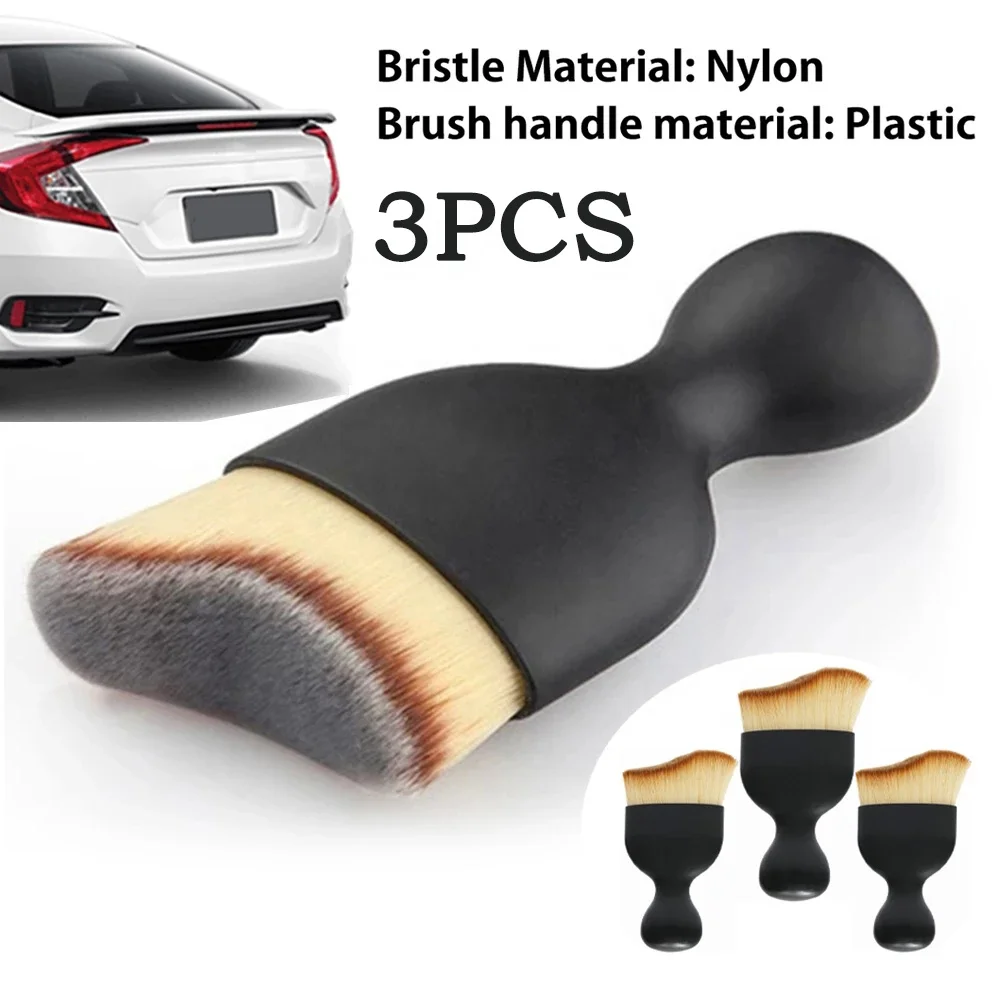 Car Interior Cleaning Soft Brush Detailing Cleaning Tools Curved Brush Car Dashboard Air Outlet Gap Dust Cleaning Brush Home