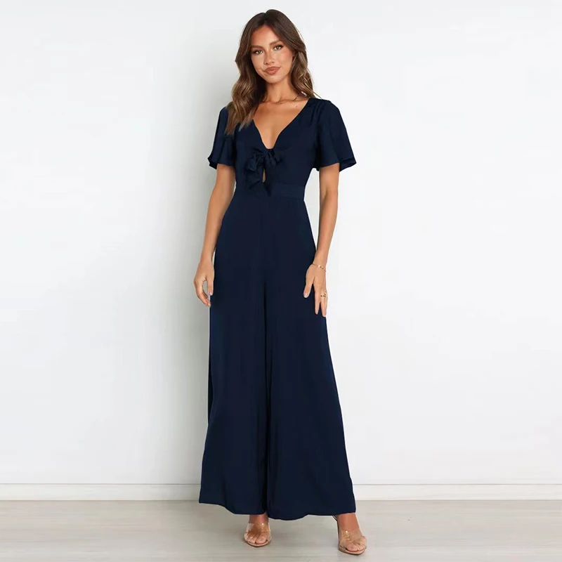 Women Custom Cut Out Sexy V Neck Black Big Floral Lace Up Elegant Long Evening Dress