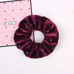 Sparkly Rhinestone Velvet Hair Scrunchies Scrunchy Woman Ponytail Holder