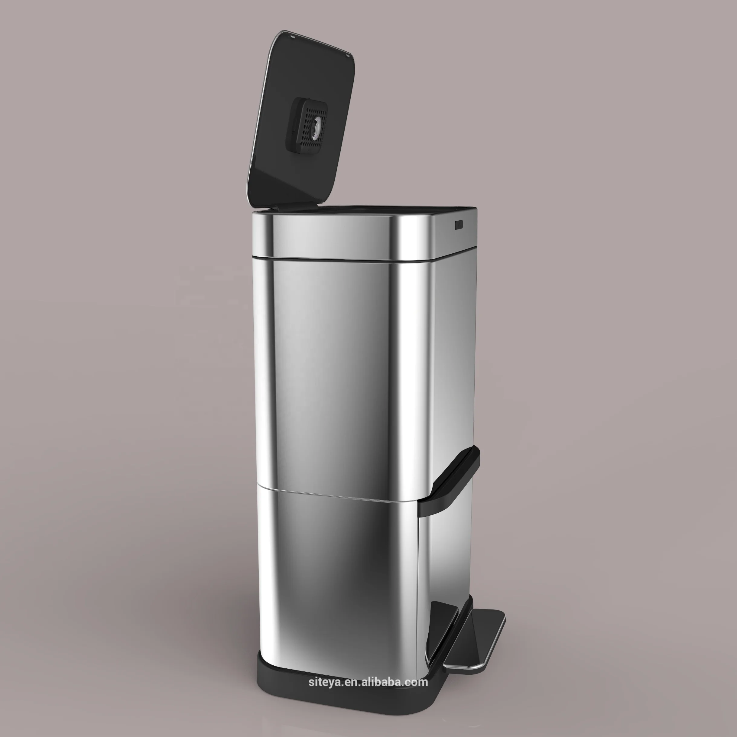 60L/70L Wholesale automatic save energy  big square drawer trash can pedal Kitchen waste bin  Office Hotel sensor dustbin