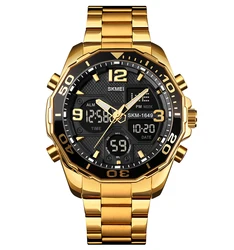 SKMEI 1649 High Quality Dual time Water Resistant Alarm Men Fashion Multifunctional Function Digital Movement Watches