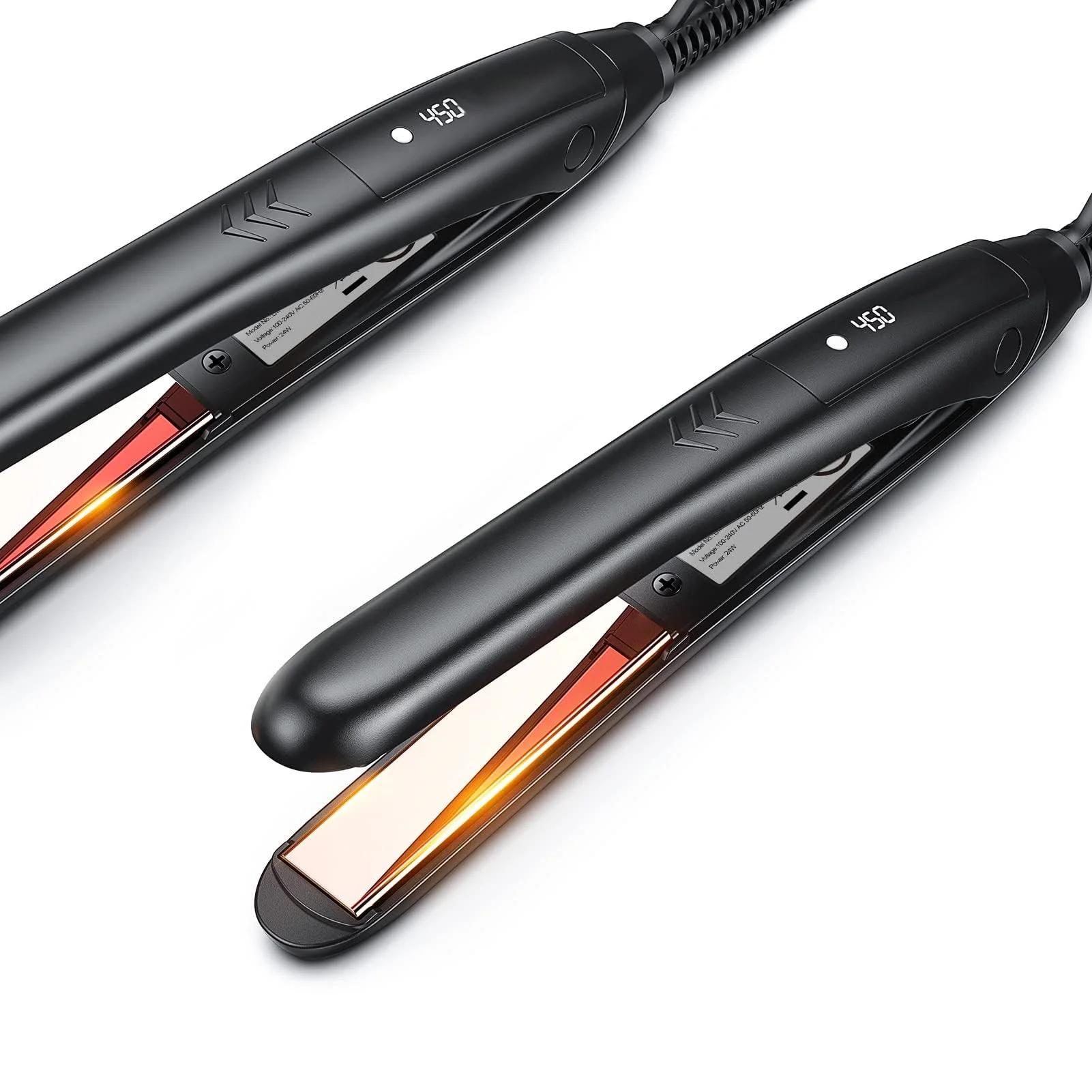 Portable flat iron hot straight hair brush  professional hair straightener suitable for straightening combing natural hair