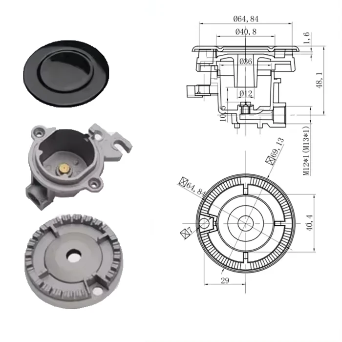 75mm Iron Cover Gas Stove Parts Gas Cooktop Burner