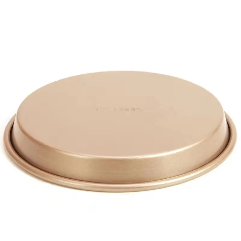 CHEFMADE Premier Brand 8 Inch Large Ring Round Sunny Sicilian Cooking Restaurants Non Stick Deep Dish Pizza Plate Pizza Pan