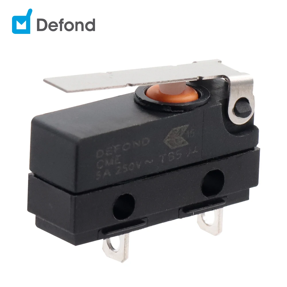 Defond manufacturer micro lever switches 2pin 5A 250V T85 CME-1105-B-FAS31-03R blade micro switches ul