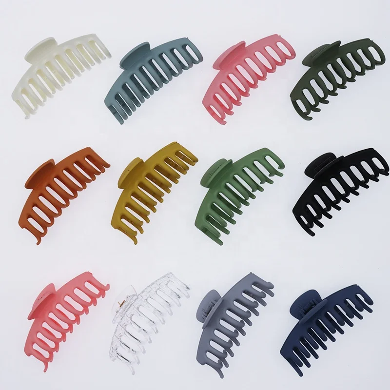 Amazon Hot sale 11cm large size Claw Hair Clips acrylic Non Slip grips matte plastic claw
