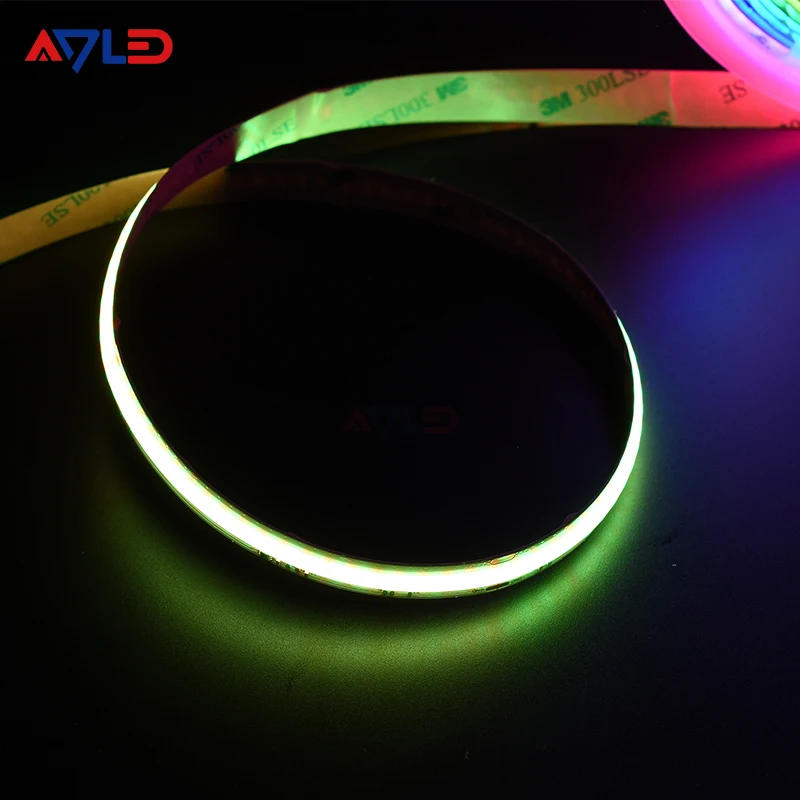 Smart IC COB RGB LED Strip Light Addressable 630LEDs/m 24V Chasing Color Strip Light Multicolor Flexible Tape Light
