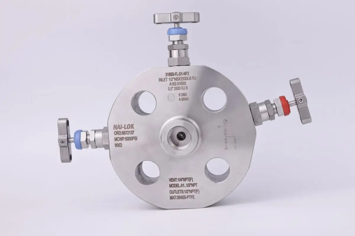 Super Duplex Steel 2507 Monoflange Double Block and Bleed Valves 1/2 NPT 6000psi DBB Manifolds Valve for Pressure Transmitter