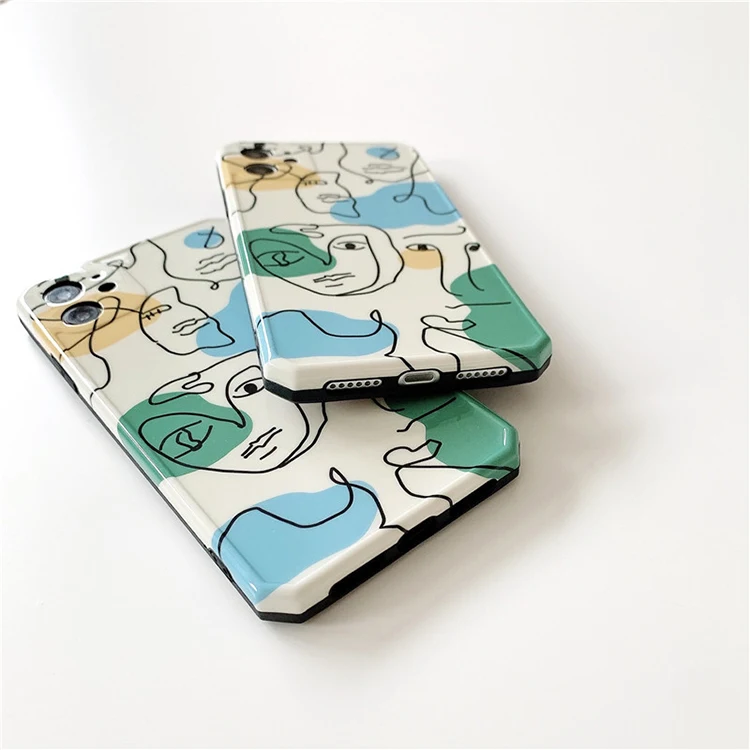 Abstract Phone Case,XINGE Black Art Lines Abstract Print Phone Case For iPhone 12 11 Pro Max XS XR 7 8 Plus Capas