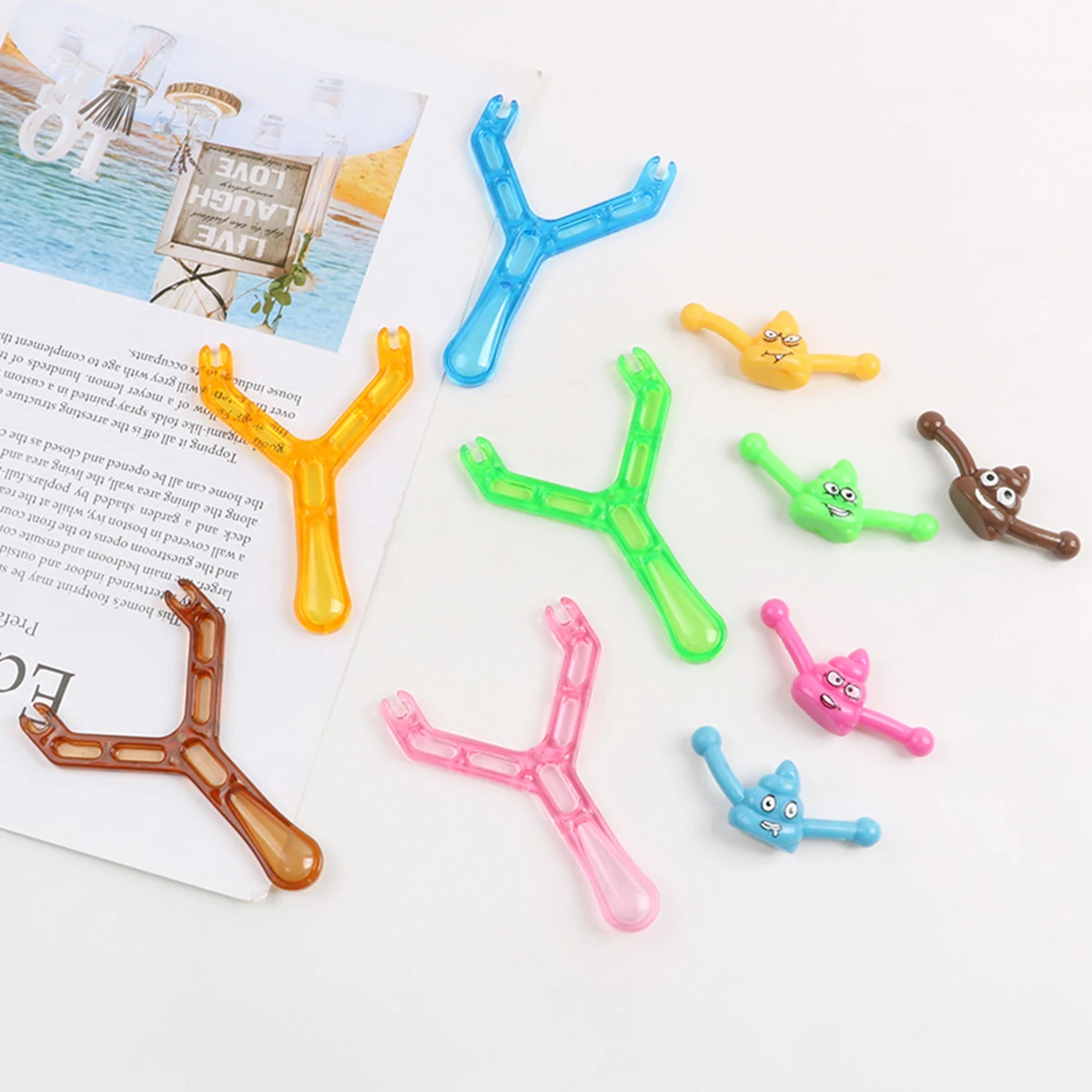 Hot sale Creative funny children tricky Children Vent Stress Relieve Toy Sticky Stool Game Creative Catapult Poop Slingshot Toy