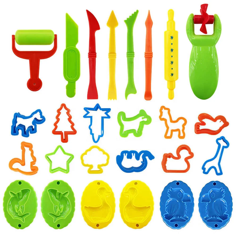 26 шт. Сделай своими руками пластиковые Пластилин для лепки инструменты ухода за кожей аксессуары plasticines моделирование мягкая глина наборы Формочки игрушки детей подарок