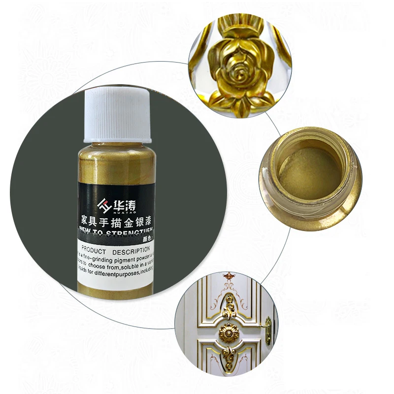 Quality Gold Silver Colored Paint With Smooth Hard Quickly Used For Furniture Metals Spray Brush