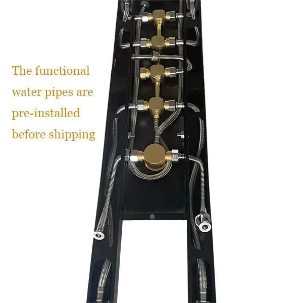 Black Silver Multifunction Rainfall Piano Key Hot/Cold Sprinkler Massage Waterfall Bathroom Shower Head Set Bath Shower