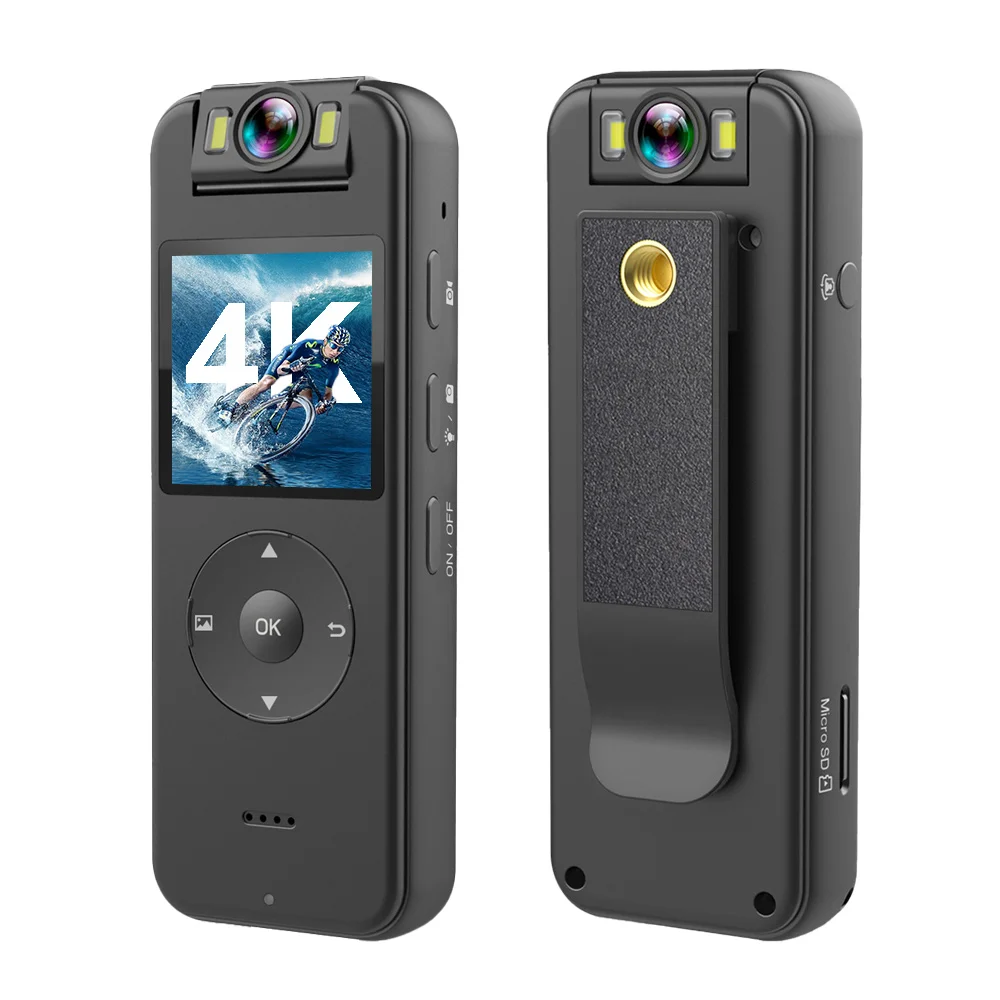 2024 New Record Camera 4K HD Smart Camera Wireless Security Camcorders 180 degree body worn wifi Video Recorder