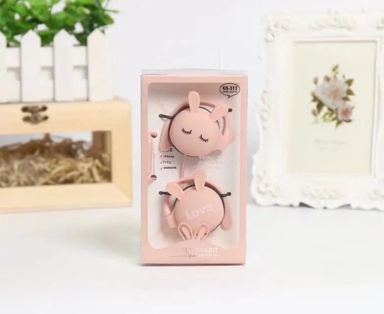 
Hifi Earphones Cute Rabbit Wired Ear-hook Headphones High Quality Heavy Bass Earbuds For Android 