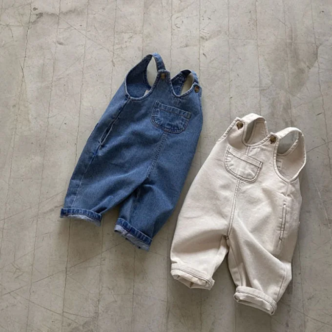Wholesale Baby Girls Girls Demin Overalls Pants Jeans Woven Baby Suspenders Trousers Kids Cowboy Clothing Jean Pants Jumpsuit