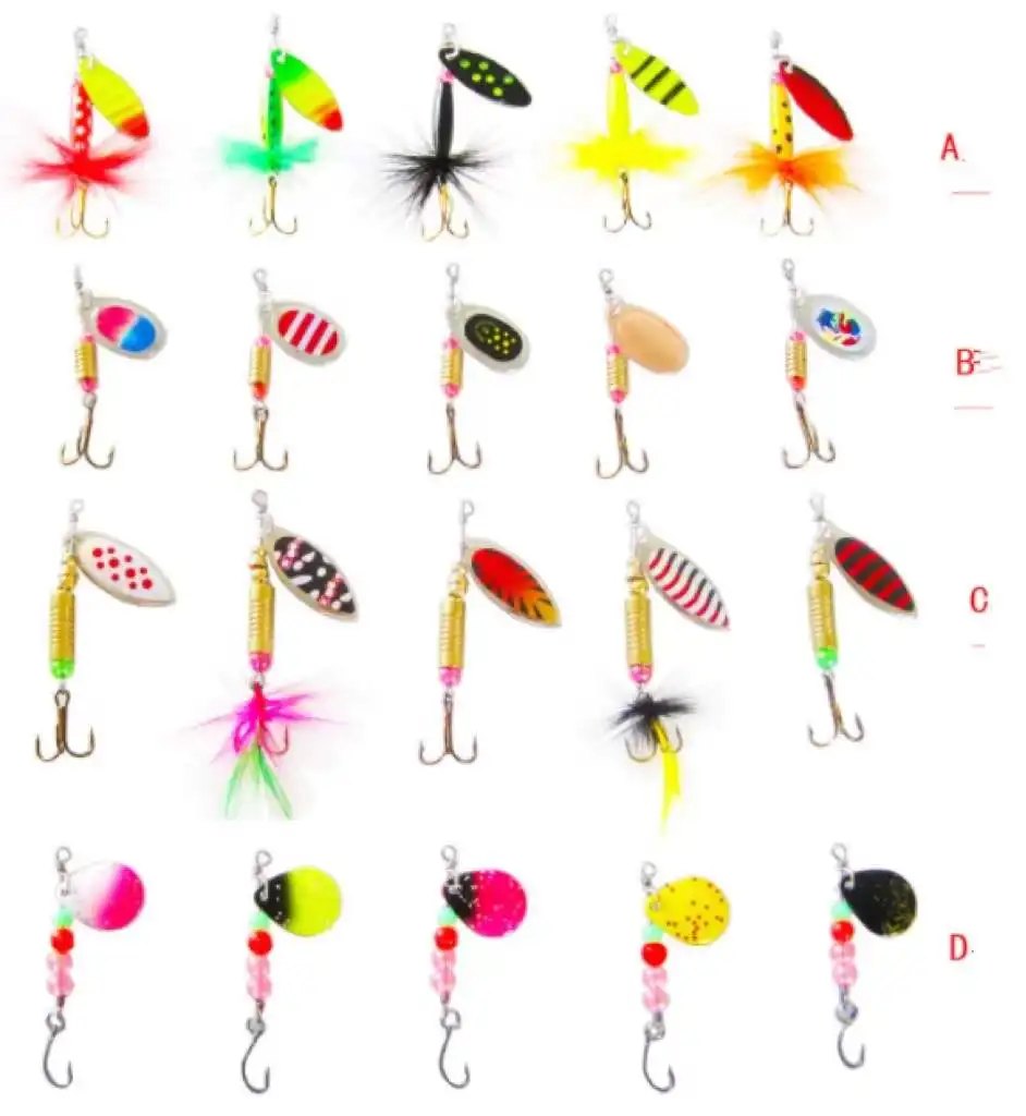 Manufacturer custom trout spinners fishing spinner fishing lure 2-8g Feather Hook Multicolor Sequin Bait