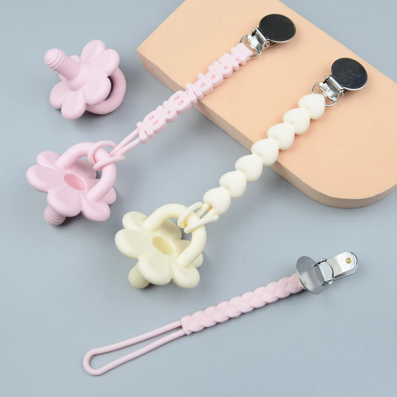 Hapbay New Amazon Hot Goods Wholesale Customized Food Grade Silicone Baby Pacifier Chain For Soother Dummy Teether