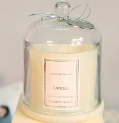 Custom Home Decorative Bell Glass candle for Wedding Birthday Party Dome Scented Candle