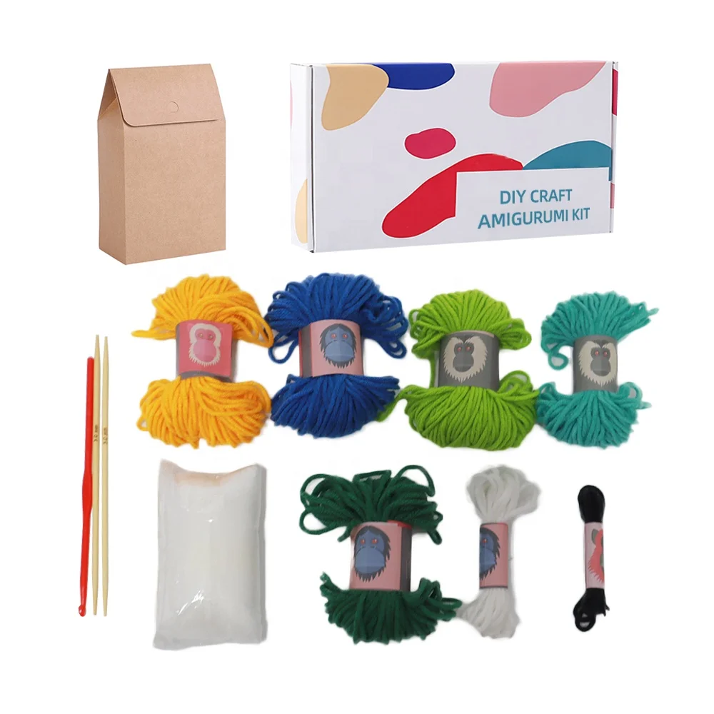 Customization Mini Project Acrylic Yarn Kit Crochet Knitting Craft Projects Knitting Crochet Kit for Beginners