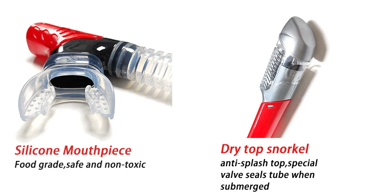 Подводная трубка для дыхания, полностью сухая трубка для подводного плавания с защитой от брызг и верхним клапаном для подводного плавания