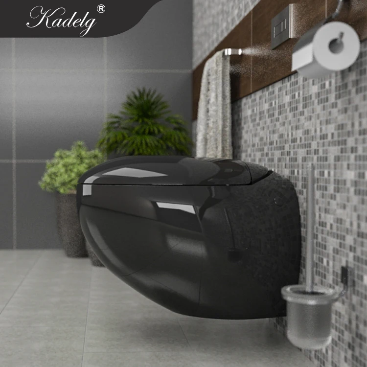 UK Design Sanitary Ware Black Wall Mounted Egg Pod Toilet Seat