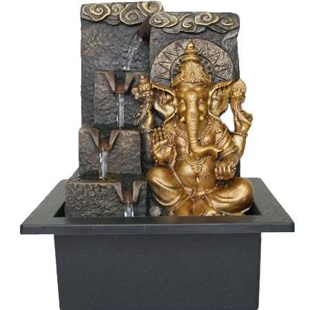 Wholesale handmade customized Indian style resin fountain buddha, indoor buddha water Ganesha fountains,