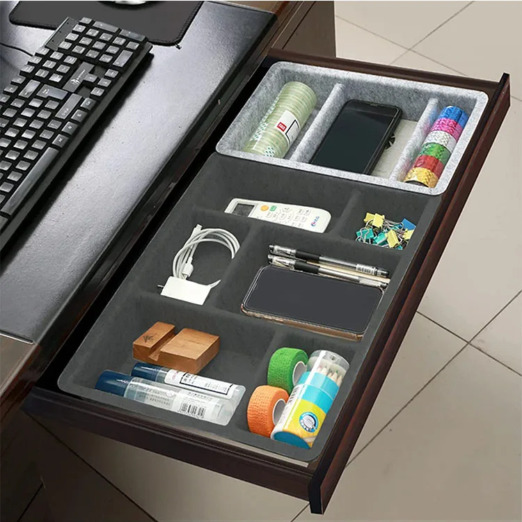 office home Stackable desk Drawer Organizer Tray set supplier Drawer Divider Inserts Storage Organiser