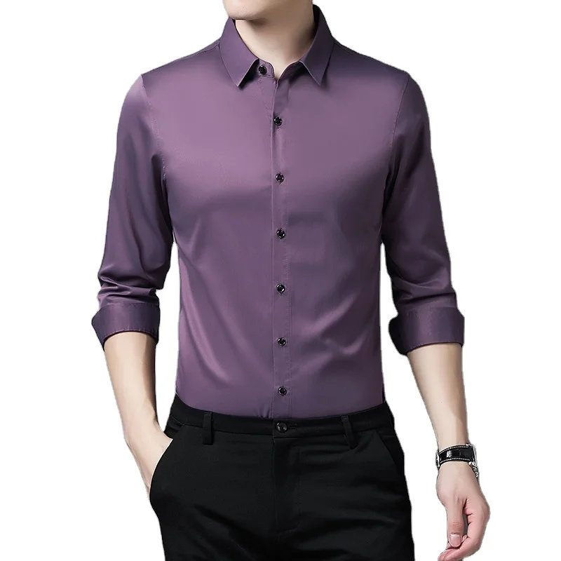 Оптовая продажа Новое поступление на весну мужская повседневная Стильная приталенная Свадебная блузка с длинным рукавом
