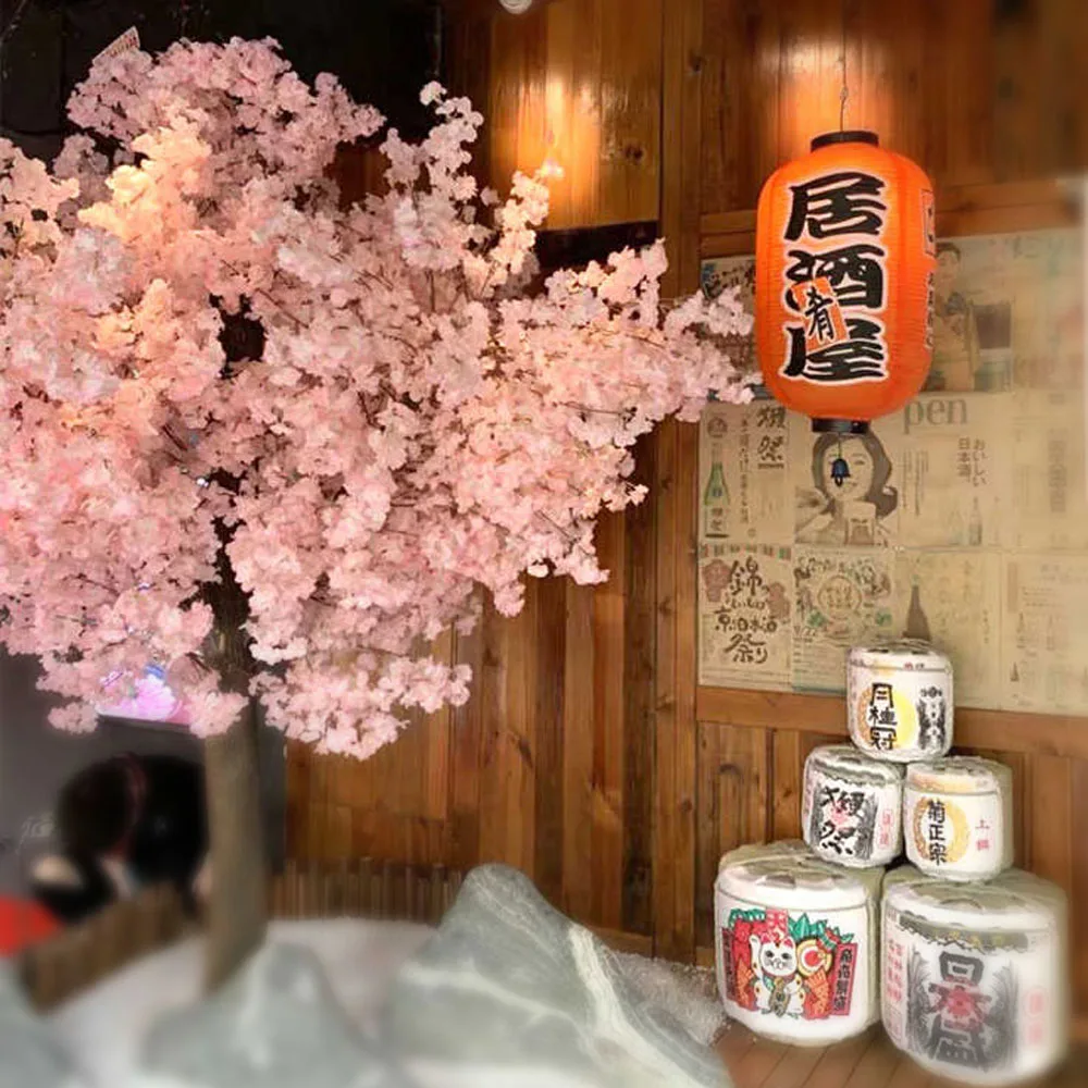 Wholesale restaurant outdoor wedding party sakura plant tree large artificial fiberglass faux cherry blossom tree for decor