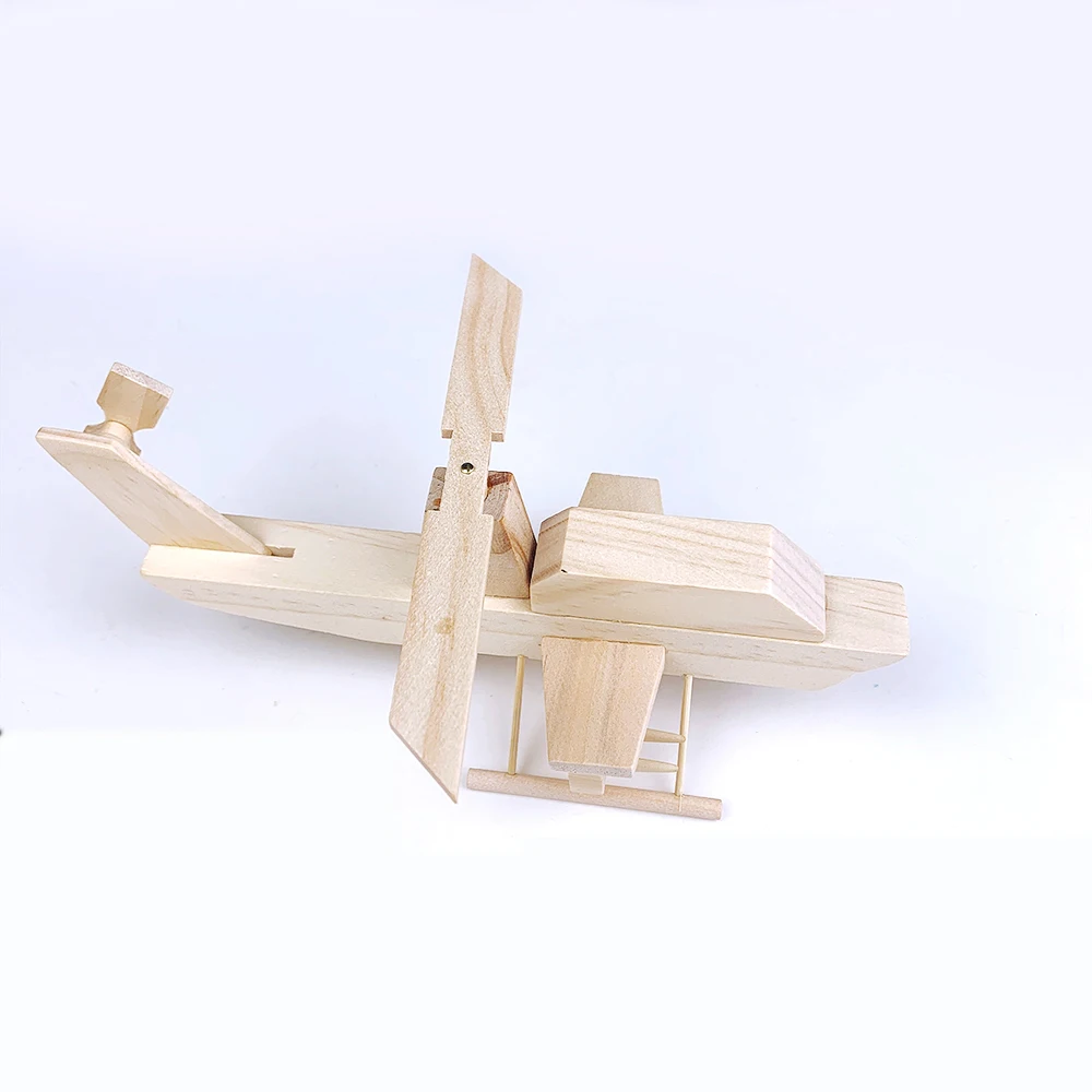 Вертолет DIY живопись деревянные поделки необработанные деревянные игрушки для детей