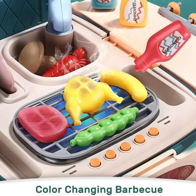 Pretend Play Toys For Kids Multifunctional Electric Shopping Cart with light music Mini Simulation Kitchen Cooking Toy