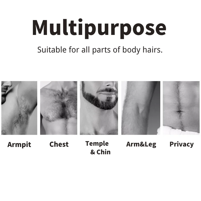 Waterproof replaceable Ceramic Blade Heads Updated Professional Groin Body Pubic Hair Trimmer for Men