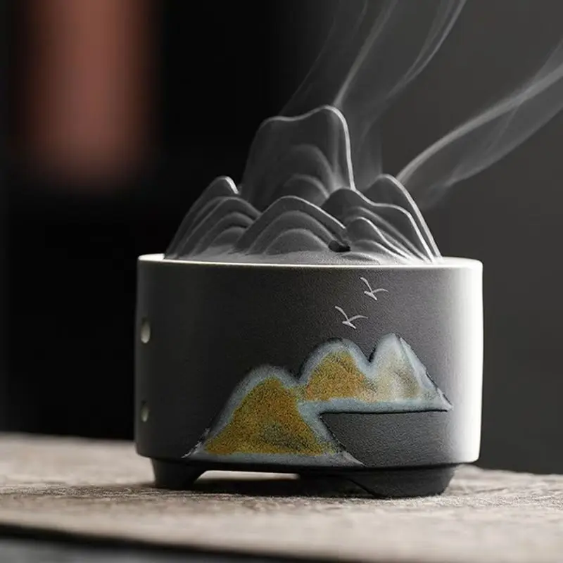 New Handmade Ceramic Incense Burner Arabic Incense Charcoal Burner Zen Incense Stick Holder Bedroom aromatherapy stove ornaments