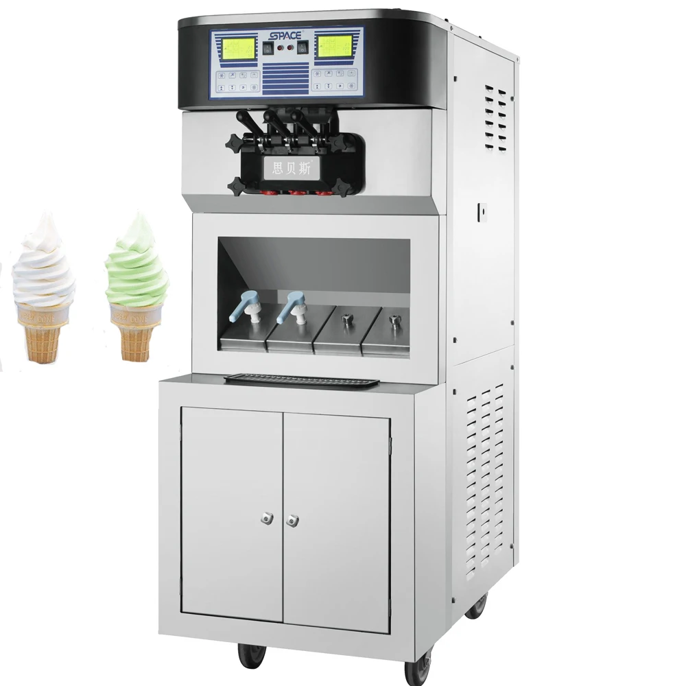 Shop Use Two Flavors Soft  Fruit Mixing  Frozen Low Noise Ice Cream Making  Machine