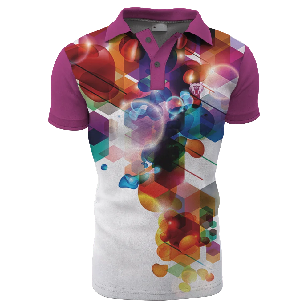 Custom bowling polo shirts fashion design zipper bowling polo jerseys short sleeves polo sublimation printing