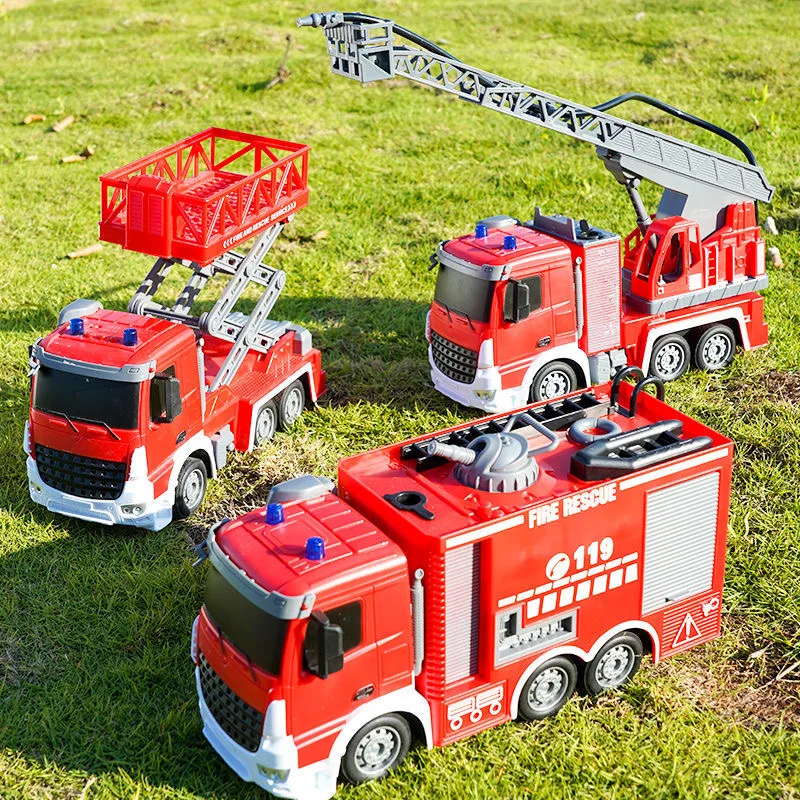 2021 New Amazon Hot Seller 6CH Radio Control Fire Truck Fully Functional lift bucket up down toys car