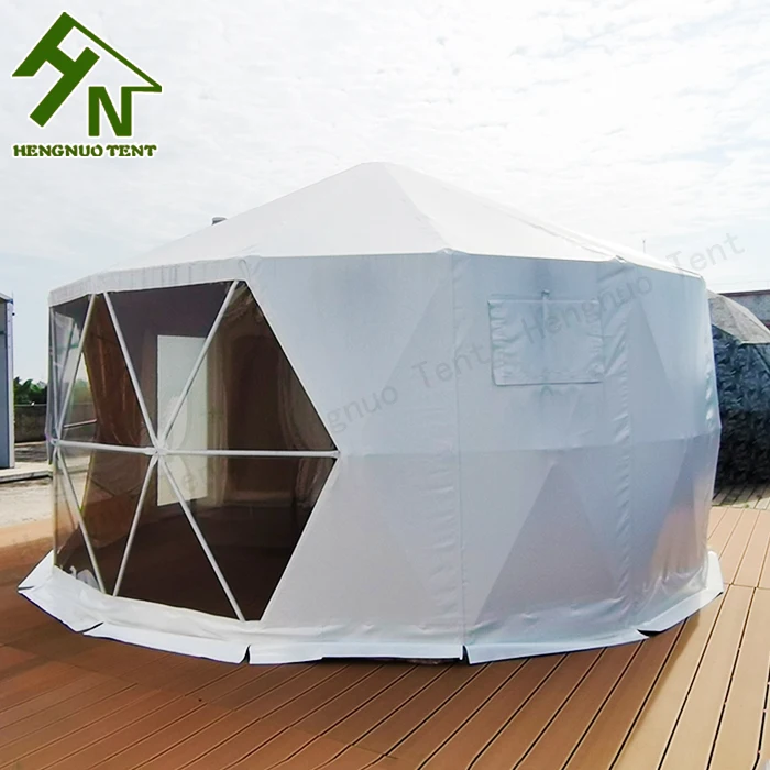 Galvanized Steel Frame Outdoor Mongolian Yurt House Geodesic Safari Tents For Camp Site