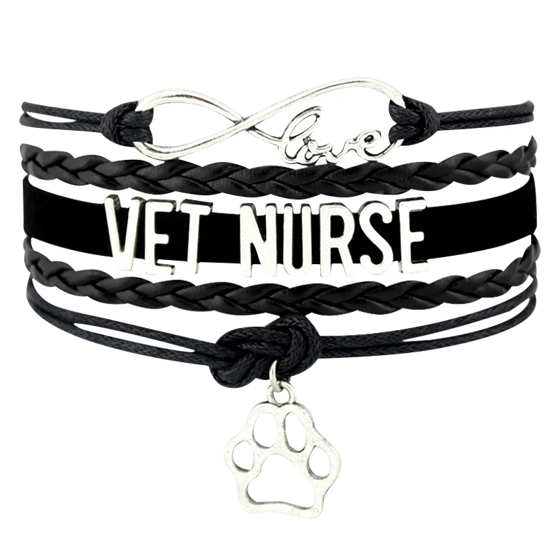Manufacturer Infinity Love Vet Tech Technician Veterinarian Dog Groomer Grooming Vet Nurse Dentist Bracelets