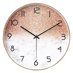 Custom Pattern New Creative Fashion Gradient Color Wall Clock Round Digital Clock Bedroom Living Room Silent Wall Clock