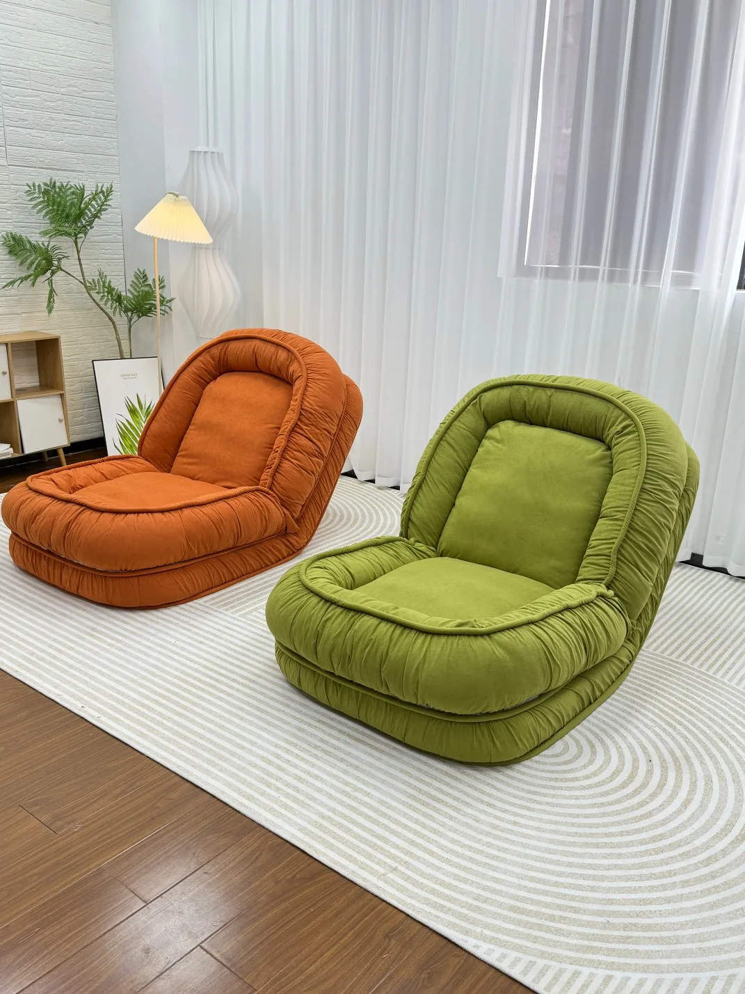 Luxury Adjustable Features Modern Sofa Bed Flannel Fabrics Household Use Living Room Cozy Single Sofa Chair
