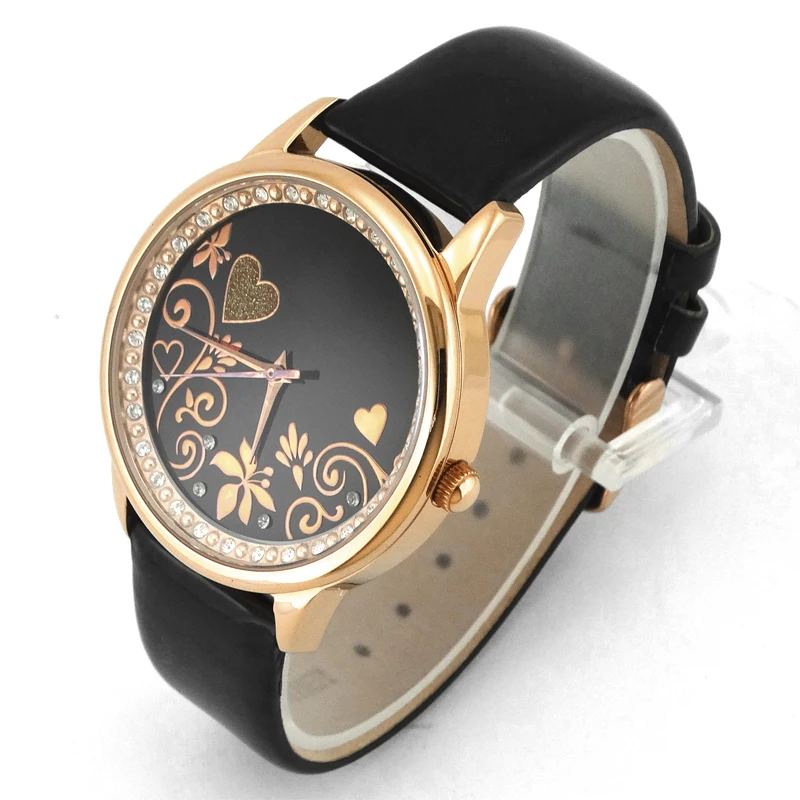 Fashion Flower Dial 3atm Waterproof Japan Movt Quartz Watch Stainless Steel Women Watch