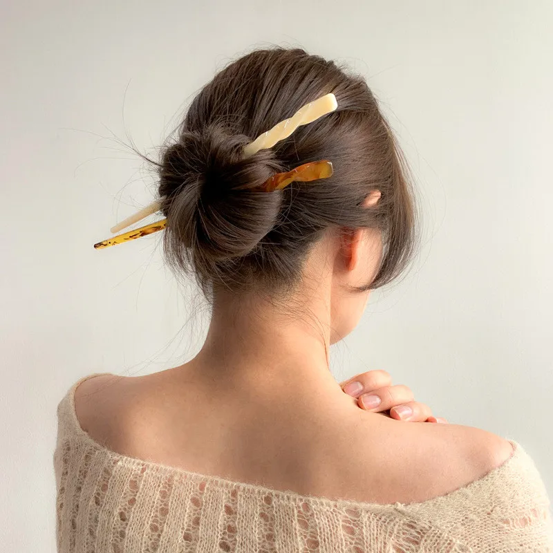 Simple Acetic Acid Hairpin Vintage Female Hairpins In Retro Style Hair Accessories Women Chinese Marble Hair Fork