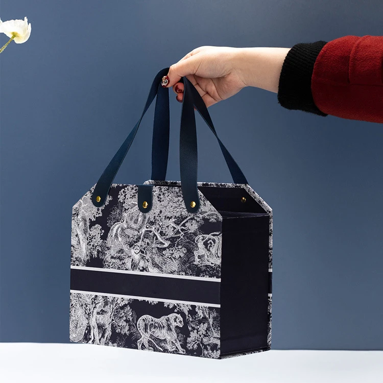 Handheld makeup product umbrella storage case celebration present box tea cookies packaging box for shopping mall retail store