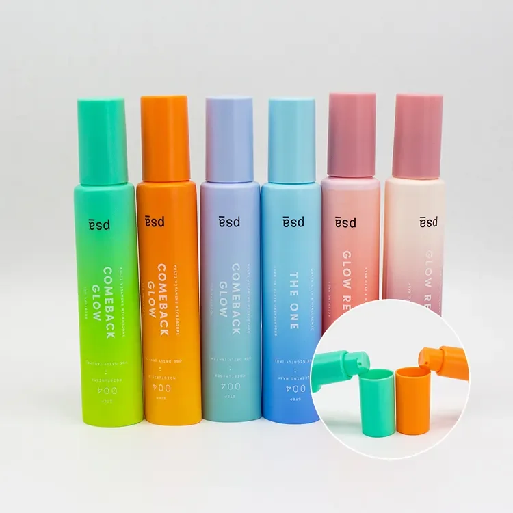 colorful airless pump cosmetic tube 50ml paper tube for cosmetic