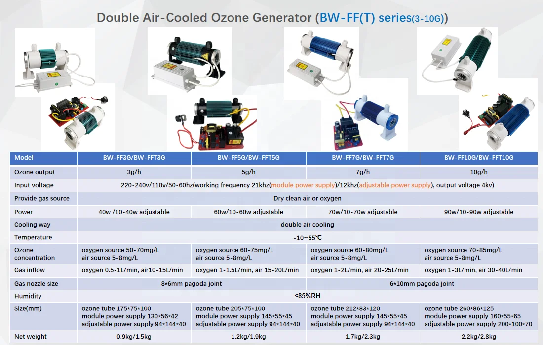 7g adjustable whole set air ozone generator cleaner with power supply