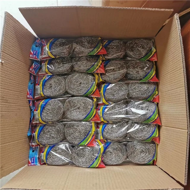 stainless steel scrap sponge stainless steel wool scourer scrubber cleaning ball sponge for dishes