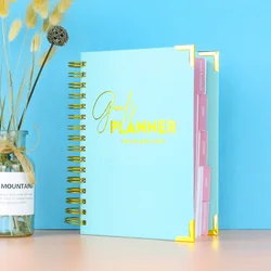 Pink Hardcover Daily Weekly Spiral Undated Goals A5 Planner Journal Agenda Notebook