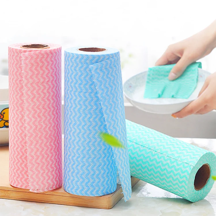 Wholesale roll/bag/box pack dry wipes absorbent reusable nonwoven cleaning wipes cloths roll