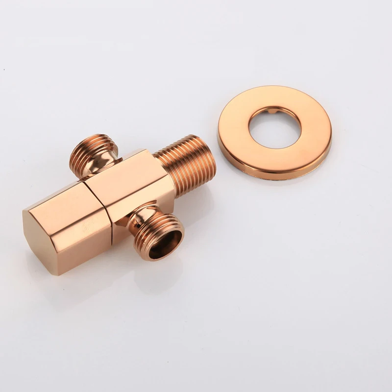 Rose Gold Angle Valve Bathroom Shut Off Water Stop Valve Brass